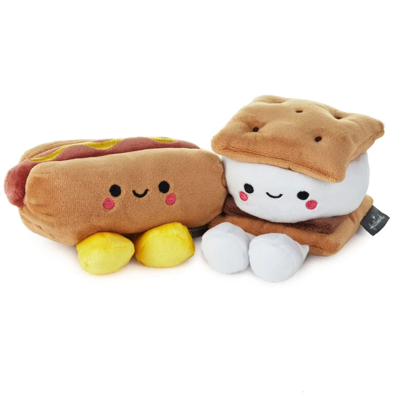 Hallmark Better Together Hot Dog And S'More Magnetic Plush, 4" 3 Hallmark Better Together Hot Dog And S'More Magnetic Plush, 4"