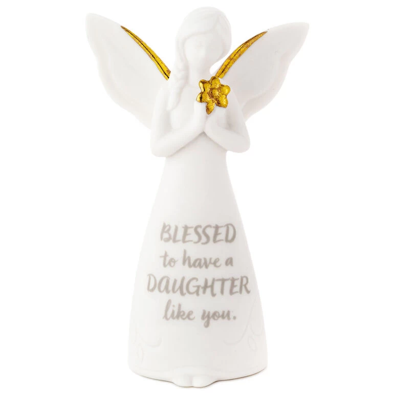 Hallmark Blessing Of A Daughter Mini Angel Figurine, 3.75" 3 Hallmark Blessing Of A Daughter Mini Angel Figurine, 3.75"