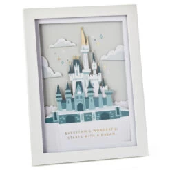 Hallmark Walt Disney World 50th Anniversary Castle Papercraft Framed Art, 8.88x10.5