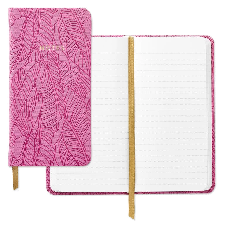 Hallmark Etched Leaves Pink Slim Notebook 4 Hallmark Etched Leaves Pink Slim Notebook - Image 2