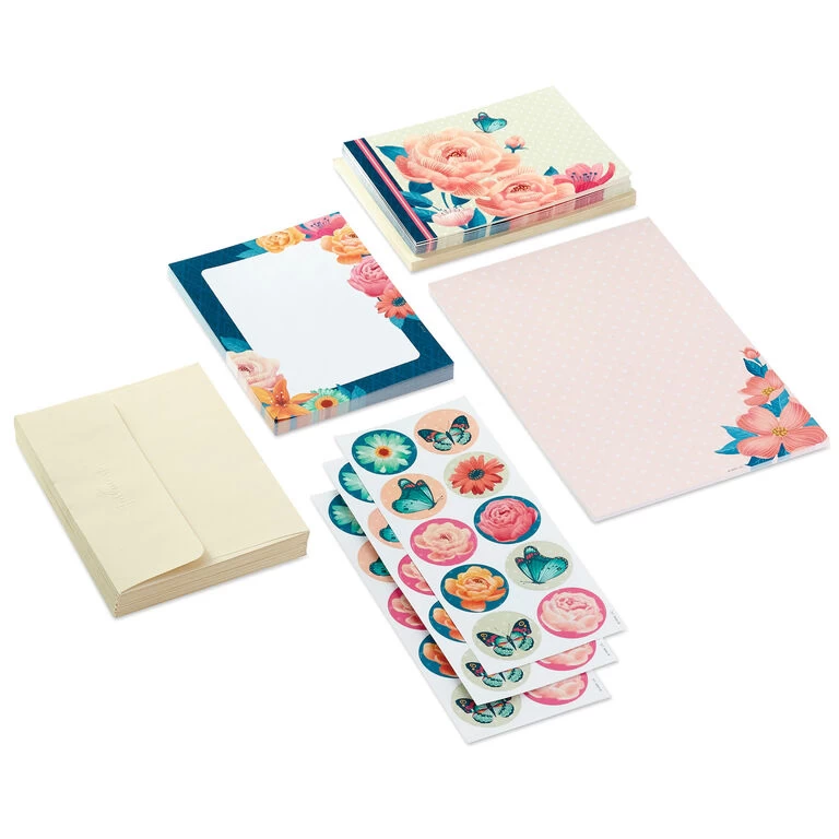 Hallmark Floral Stationery Set And Desk Organizer Box 4 Hallmark Floral Stationery Set And Desk Organizer Box - Image 2