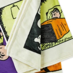 Hallmark Peanuts® Franken-Snoopy Comic Blanket, 50x60 -Toy Store Frankenstein Snoopy Comic Strip Blanket 1HGN1516 05