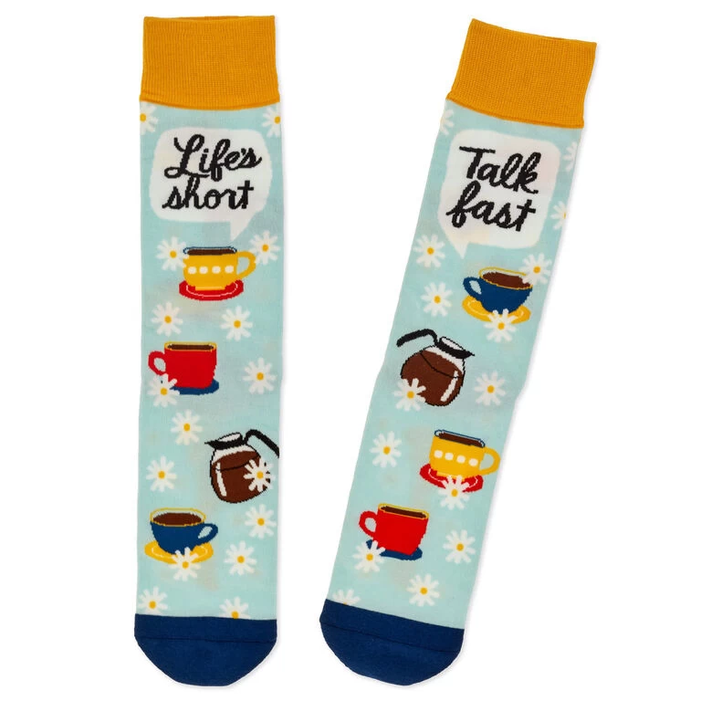 Hallmark Gilmore Girls Life's Short, Talk Fast Crew Socks 2 Hallmark Gilmore Girls Life's Short, Talk Fast Crew Socks