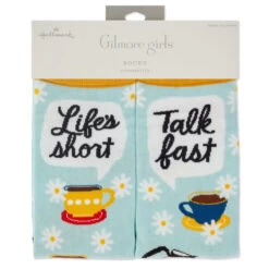 Hallmark Gilmore Girls Life's Short, Talk Fast Crew Socks 8 Hallmark Gilmore Girls Life's Short, Talk Fast Crew Socks -Toy Store Gilmore Girls Lifes Short Talk Fast Crew Socks 1PCL1011 04