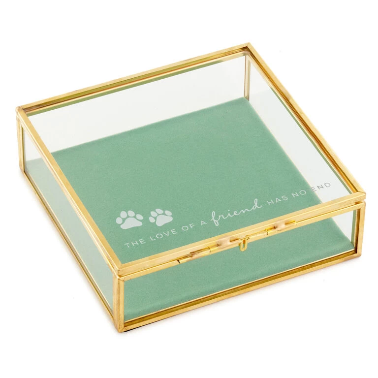 Hallmark The Love Of A Friend Glass Pet Memory Box, 5x5 3 Hallmark The Love Of A Friend Glass Pet Memory Box, 5x5