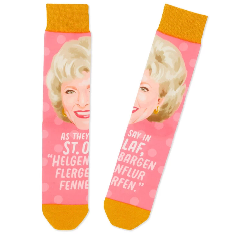 Hallmark Rose The Golden Girls St. Olaf Novelty Crew Socks 3 Hallmark Rose The Golden Girls St. Olaf Novelty Crew Socks