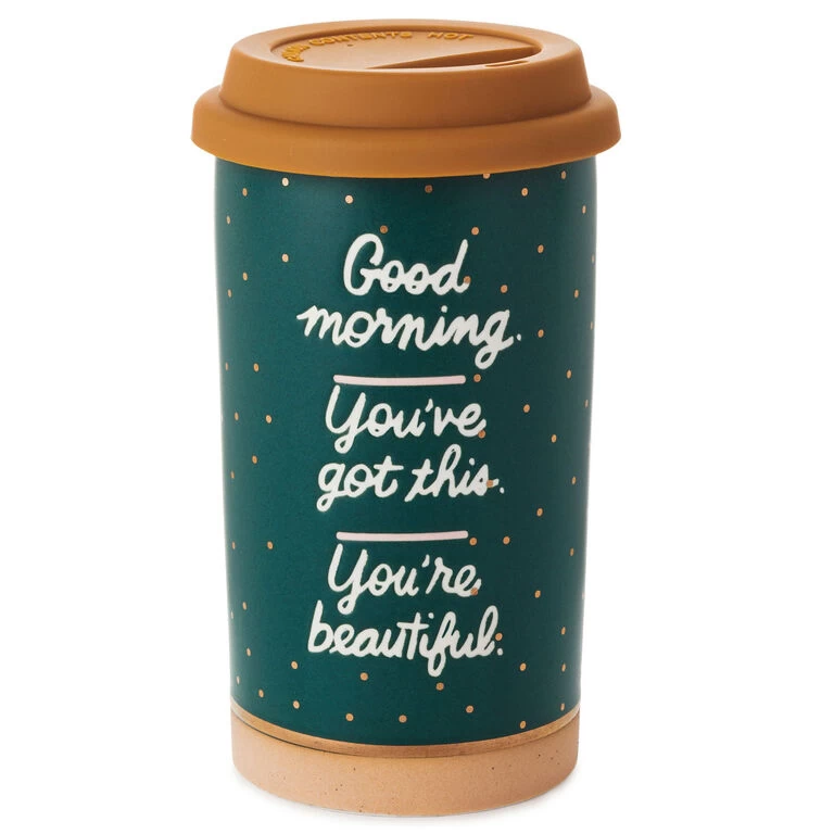 Hallmark Good Morning Ceramic Travel Mug, 12 Oz. 3 Hallmark Good Morning Ceramic Travel Mug, 12 Oz.