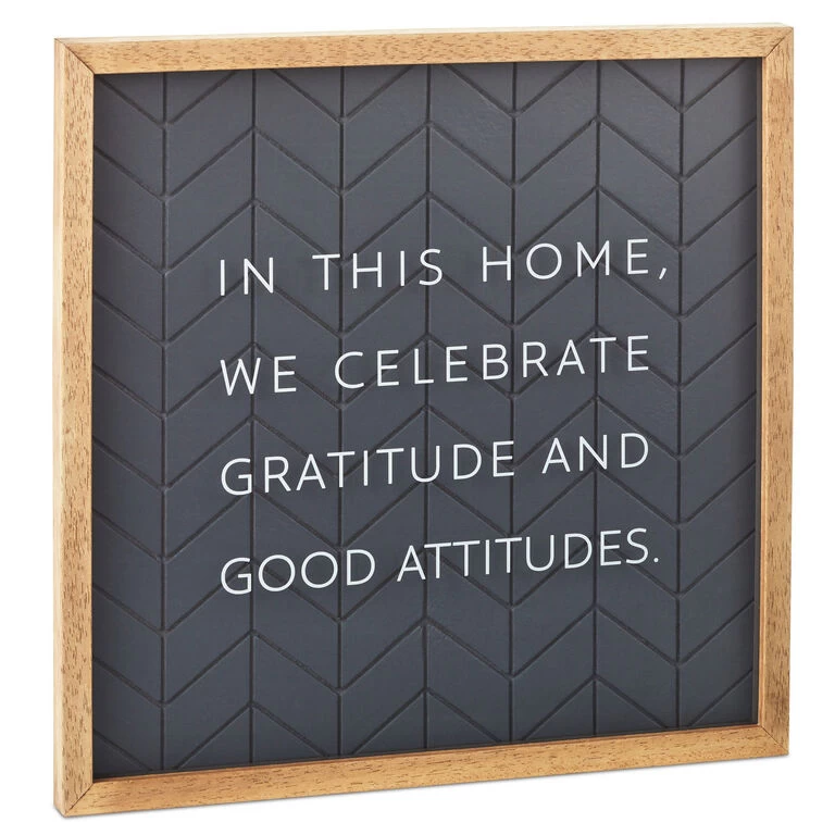 Hallmark Gratitude And Good Attitudes Framed Quote Sign, 12x12 3 Hallmark Gratitude And Good Attitudes Framed Quote Sign, 12x12