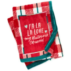 Hallmark Channel Fa-La-La-Love Plaid Blanket, 50x60 -Toy Store Hallmark Channel FaLaLaLove Plaid Blanket 1XKT3520 03