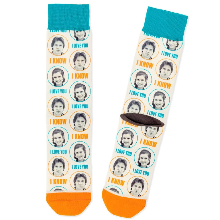 Hallmark Star Wars™ Han Solo™ And Princess Leia™ I Love You I Know Novelty Crew Socks 3 Hallmark Star Wars™ Han Solo™ And Princess Leia™ I Love You I Know Novelty Crew Socks