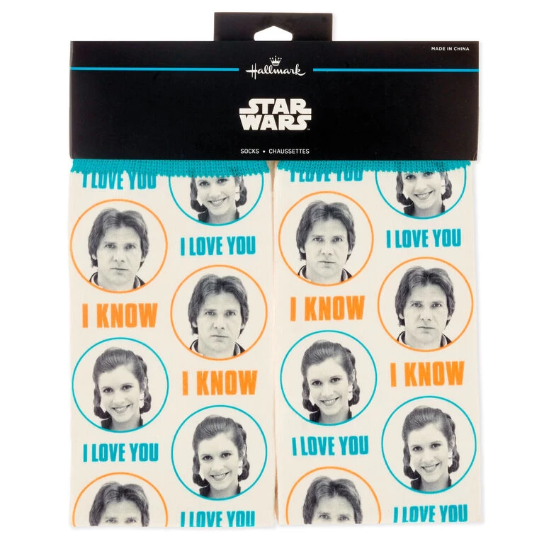 Hallmark Star Wars™ Han Solo™ And Princess Leia™ I Love You I Know Novelty Crew Socks 4 Hallmark Star Wars™ Han Solo™ And Princess Leia™ I Love You I Know Novelty Crew Socks - Image 2