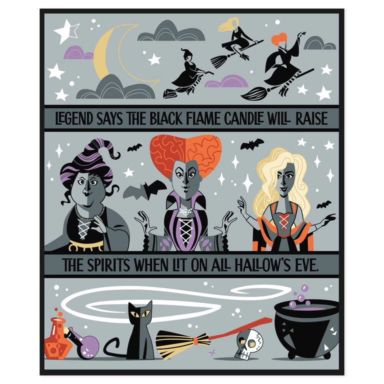 Hallmark Disney Hocus Pocus Black Flame Candle Blanket, 50x60 4 Hallmark Disney Hocus Pocus Black Flame Candle Blanket, 50x60 - Image 2