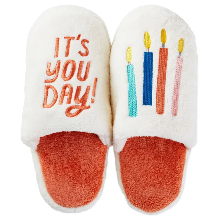 Hallmark It's You Day Birthday Slippers With Sound, Small/Medium 3 Hallmark It's You Day Birthday Slippers With Sound, Small/Medium
