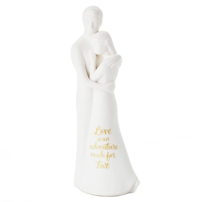 Hallmark Love Is An Adventure Embracing Couple Figurine, 8.75" 2 Hallmark Love Is An Adventure Embracing Couple Figurine, 8.75"