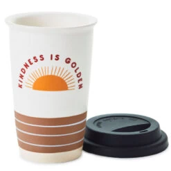 Hallmark Kindness Is Golden Ceramic Travel Mug, 9 Oz. -Toy Store Kindness Is Golden Sunshine Ceramic Travel Mug 1SNN1004 03