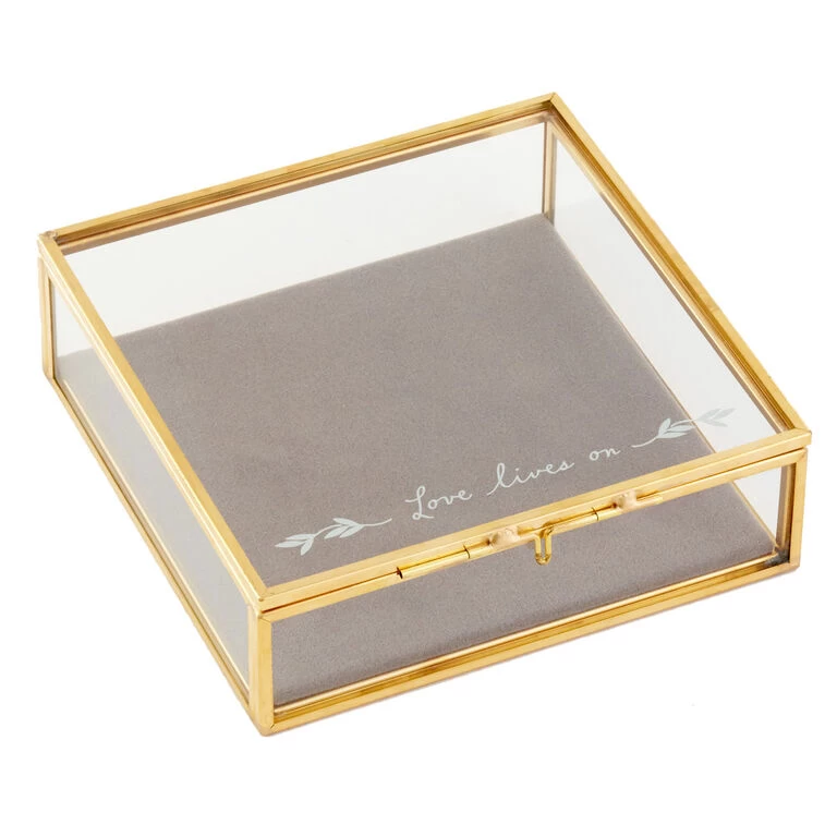 Hallmark Love Lives On Glass Memory Box, 5x5 3 Hallmark Love Lives On Glass Memory Box, 5x5