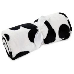 Hallmark Disney Mickey Mouse Silhouettes Throw Blanket, 50x60 -Toy Store Mickey Mouse Silhouette BlackWhite Plush Blanket 1DYG2056 03