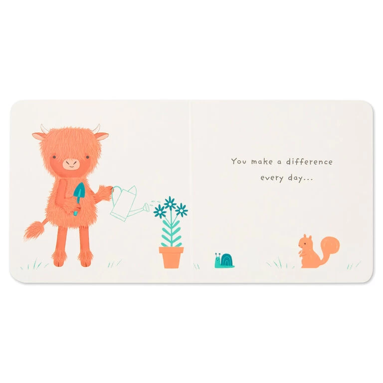 Hallmark MopTops Highland Cow Stuffed Animal With You Make A Difference Board Book 8 Hallmark MopTops Highland Cow Stuffed Animal With You Make A Difference Board Book - Image 6