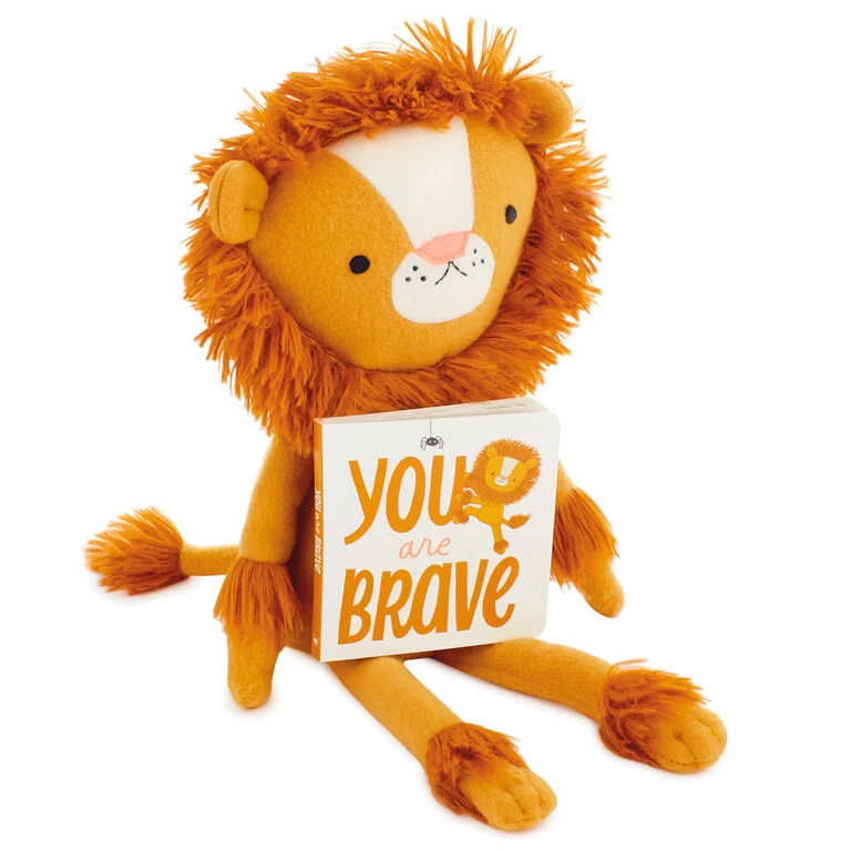Hallmark MopTops Lion Stuffed Animal With You Are Brave Board Book 3 Hallmark MopTops Lion Stuffed Animal With You Are Brave Board Book