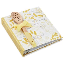 Hallmark Pasta Recipe Organizer Book With Wooden Strainer Spoon