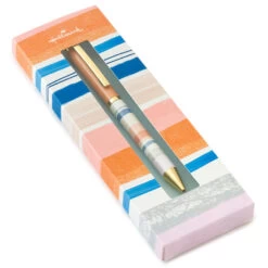 Hallmark Peach And Pastel Striped Pen 5 Hallmark Peach And Pastel Striped Pen -Toy Store Peach and Pastel Striped Pen 1SOM3868 02