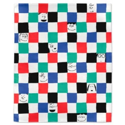 Hallmark Peanuts® Gang Checkered Throw Blanket, 50x60 7 Hallmark Peanuts® Gang Checkered Throw Blanket, 50x60 -Toy Store Peanuts Gang Faces and Colored Squares Blanket 1PAJ3534 03