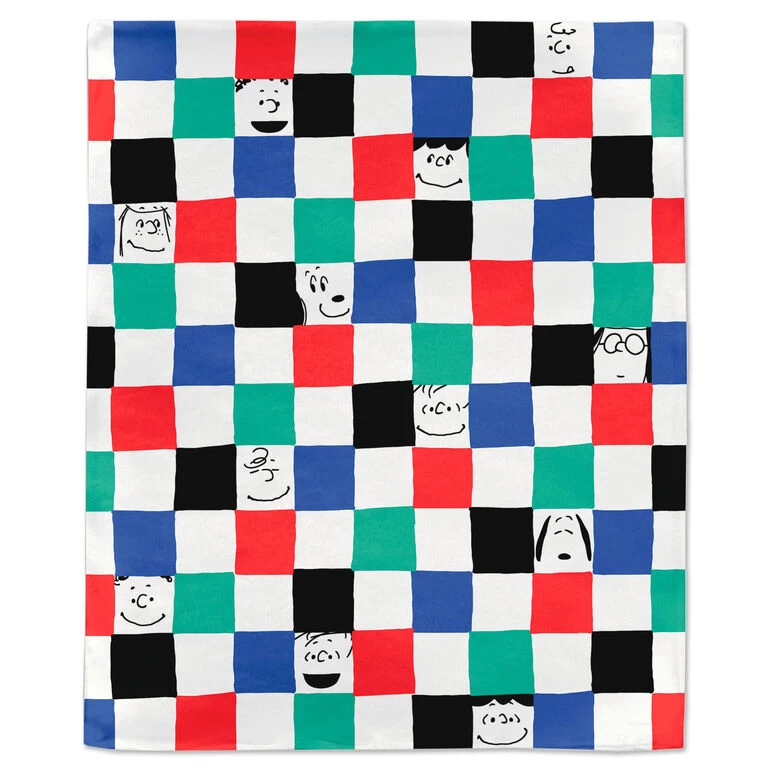 Hallmark Peanuts® Gang Checkered Throw Blanket, 50x60 5 Hallmark Peanuts® Gang Checkered Throw Blanket, 50x60 - Image 3