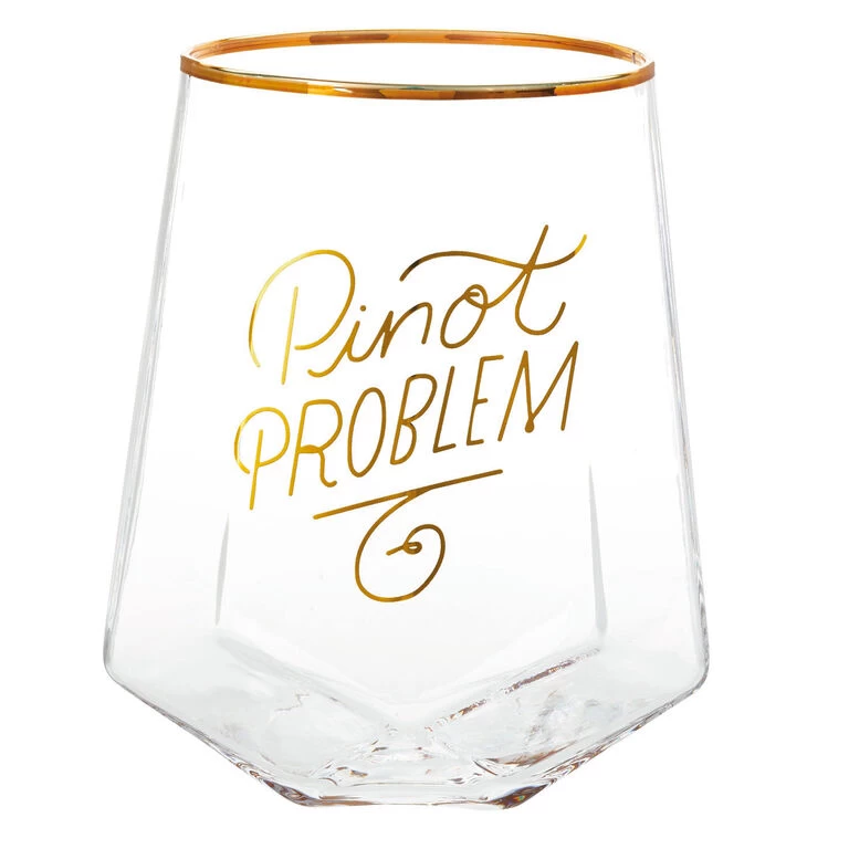 Hallmark Pinot Problem Geometric Stemless Wine Glass, 19 Oz. 3 Hallmark Pinot Problem Geometric Stemless Wine Glass, 19 Oz.