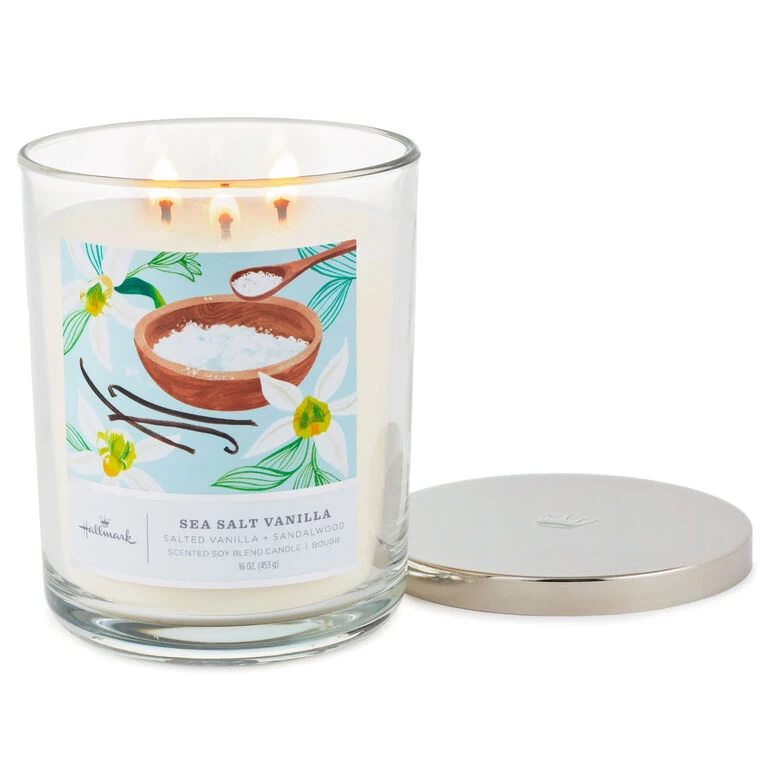 Hallmark Sea Salt Vanilla 3-Wick Jar Candle, 16 Oz. 4 Hallmark Sea Salt Vanilla 3-Wick Jar Candle, 16 Oz. - Image 2