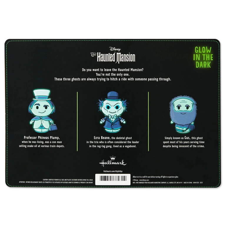 Hallmark Itty Bittys® Disney The Haunted Mansion Ghosts Glow-in-the-Dark Plush, Set Of 3 8 Hallmark Itty Bittys® Disney The Haunted Mansion Ghosts Glow-in-the-Dark Plush, Set Of 3 - Image 6