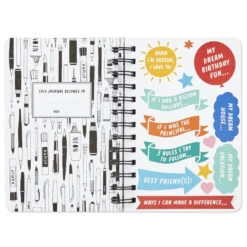 Hallmark Write On! Prompted Journal With Stickers 10 Hallmark Write On! Prompted Journal With Stickers -Toy Store Spiral Notebook With 119 Prompt Stickers 3HWJ2111 03