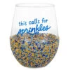 Hallmark Sprinkle Dip Wine Glass, 16 Oz. -Toy Store Sprinkles Celebration Beaded Wine Glass 1BID1098 01