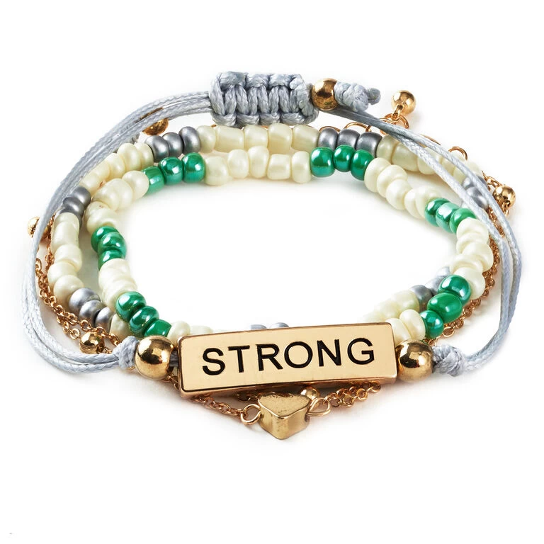 Hallmark Strong And Courageous Bracelets, Set Of 4 3 Hallmark Strong And Courageous Bracelets, Set Of 4