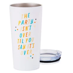 Hallmark The Party Isn't Over Stainless Steel Tumbler, 20 Oz. -Toy Store The Party Isnt Over Travel Ceramic Mug 1BIR1264 03