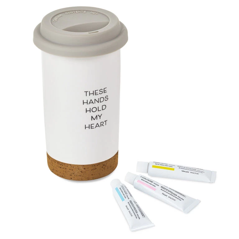 Hallmark These Hands Hold My Heart Ceramic Travel Mug, 12.5 Oz. 3 Hallmark These Hands Hold My Heart Ceramic Travel Mug, 12.5 Oz.