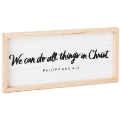 Hallmark We Can Do All Things In Christ Wooden Quote Sign, 15x7