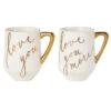 Hallmark Love You And Love You More Mugs, Set Of 2 1 Hallmark Love You And Love You More Mugs, Set Of 2 -Toy Store White and Gold Love You and Love You More Mugs 1ERL1194 01