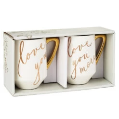Hallmark Love You And Love You More Mugs, Set Of 2 7 Hallmark Love You And Love You More Mugs, Set Of 2 -Toy Store White and Gold Love You and Love You More Mugs 1ERL1194 03