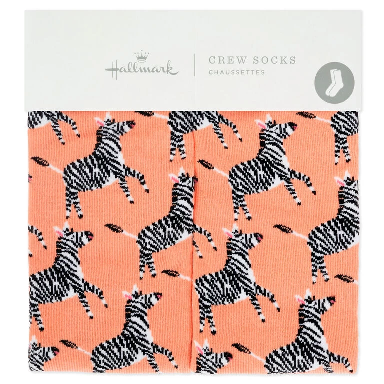 Hallmark Zebra Fun Crew Socks 4 Hallmark Zebra Fun Crew Socks - Image 2